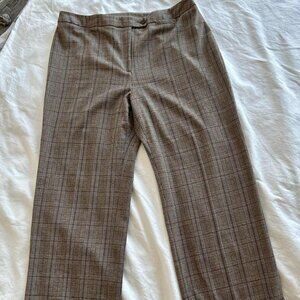 Pierre Cardin Femme Brown Glen Check Cuffed Tailored Wide Leg Trousers – US 16